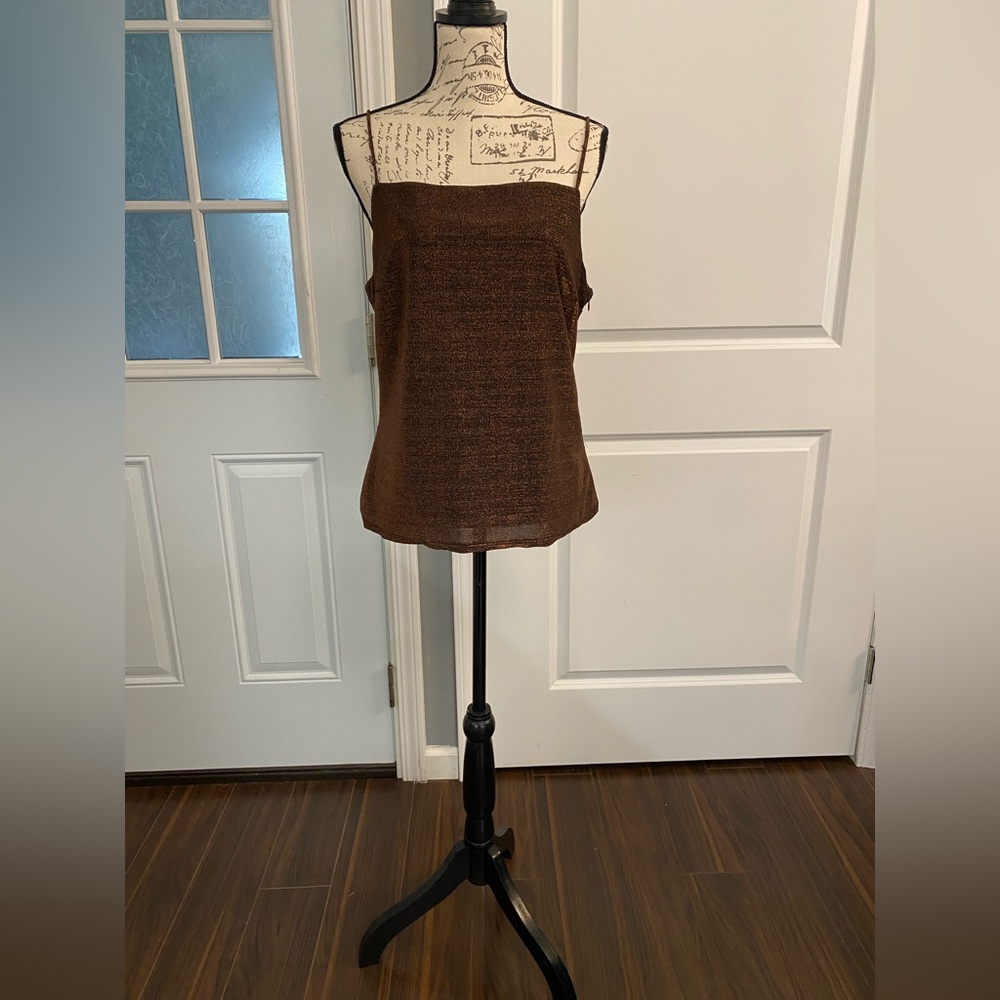 Jessica‎ Ash Metallic Bronze Camisole Sleeveless Top Large/L E